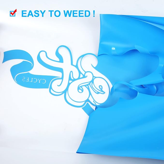 FUNKAKA Lake Blue HTV Heat Transfer Vinyl Bundle, 10 Sheets Sticky HTV Vinyl - Image 4