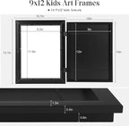 Kids Art Frames, 9x12 Front Opening Kids Artwork Frames Changeable, Holds 50 Pcs - Image 3