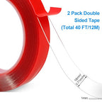 Phinus Double Sided Tape 2 Pack Heavy Duty, Home Office Wall, DIY Crafts - Image 2