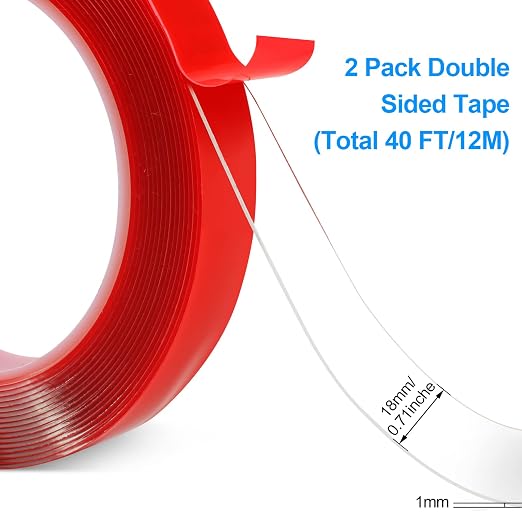 Phinus Double Sided Tape 2 Pack Heavy Duty, Home Office Wall, DIY Crafts - Image 2