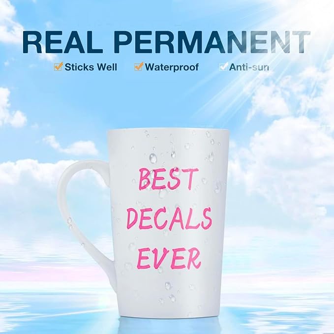 HTVRONT Neon Pink Permanent Vinyl, Glossy Adhesive Vinyl Roll | - Image 3