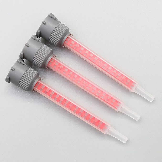 25pcs Mix Nozzles Square Orange Epoxy Adhesive Mixing Nozzle Tip Resin Mixer - Image 4