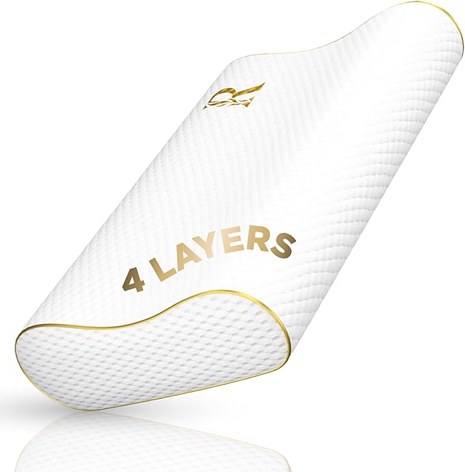 Royal Therapy 4-Layer King, Contour Pillow, Side Sleeper Pillow, Orthopedic by ROYALTHERAPY