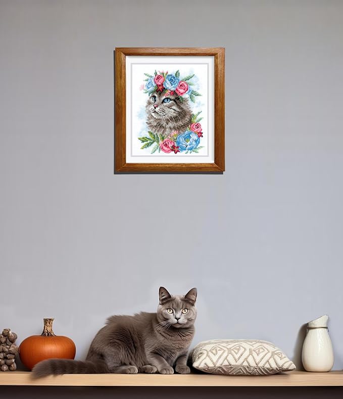 RIOLIS Cat in Flowers 2088, Cross Stitch Kits 6"x7", Cat Lovers & Advanced - Image 7