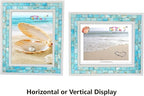 Beach Picture Frame 8x10 Blue, Mother of Pearl Picture Frame, Mosaic Glass Frame - Image 2