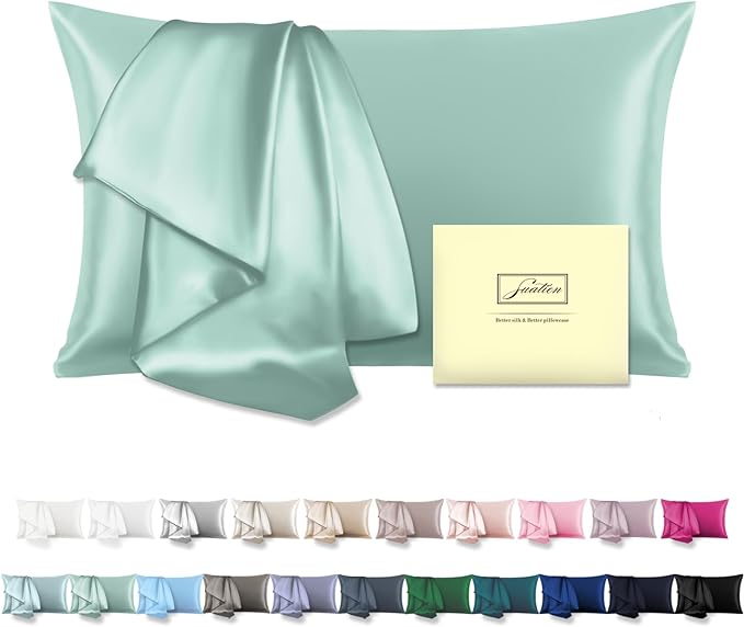 Mulberry Silk Pillowcase for Hair and Skin Standard Size 20"X 26" Pillow Case by Suatien