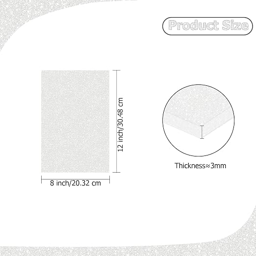 2 Pack 8'' x 12'' Glitter Silver Acrylic Sheet, 3mm Thick Acrylic Plexiglass - Image 2