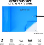FUNKAKA Lake Blue HTV Heat Transfer Vinyl Rolls, Adhesive HTV Vinyl - Image 2