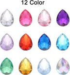 MECCANIXITY 50PCS Flat Back Acrylic Teardrop Gems 10x14mm Artificial Rhinestones - Image 5