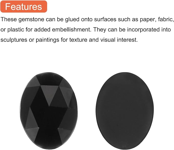 MECCANIXITY 50Pcs Acrylic Oval Gems 13x18 mm Flat Back Artificial Rhinestones - Image 4