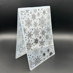 3D Plastic Embossing Folder Template Christmas Diverse Snowflakes Texture 5x7 - Image 6