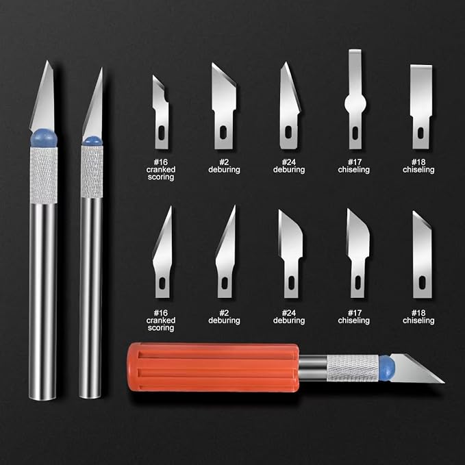 13-piece Precision Exacto Knife Set, including hobby and craft knives as well - Image 2