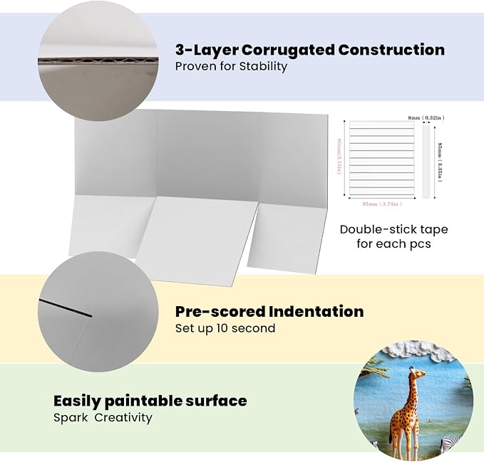 HOUSYLOVE Cardboard Diorama Kit 10 pcs-White Display Box Project Supplies - Image 4