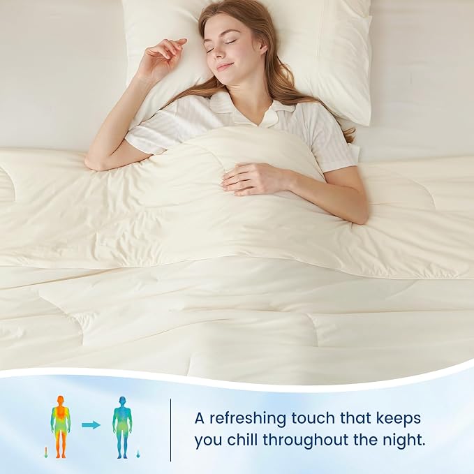Cozy Bliss Cooling Comforter King Size, Reversible Lightweight Cooling Blankets - Image 4