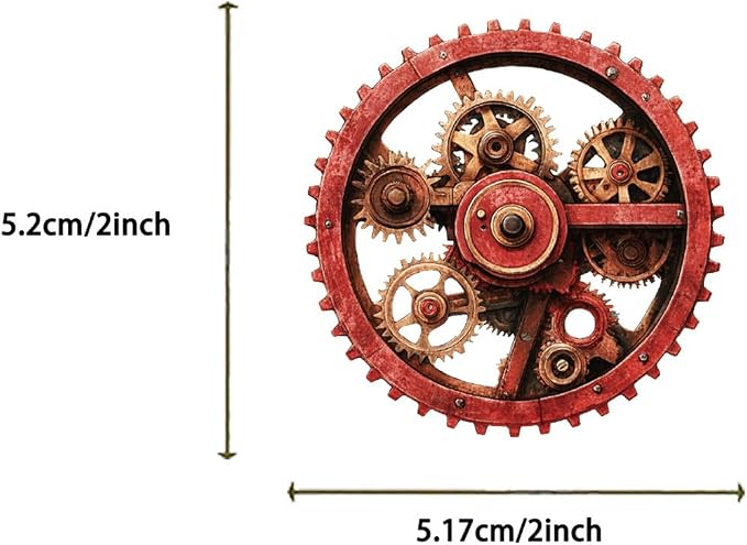 50 Pieces Gears Stickers for Scrapbooking, Self-Adhesive Scrapbooking Punk - Image 7