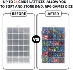2 Pack DND Dice Storage Box Each 24 Grids Polyhedral Dice Organizer - Image 3