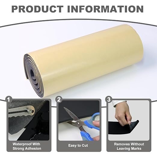 Closed Cell Insulation Neoprene Foam Sheet, 12 in x 59 in x 3/4 in Soundproof - Image 3