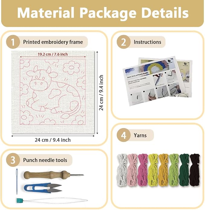 Doodlream Cow Flower Needle Kit - Image 2