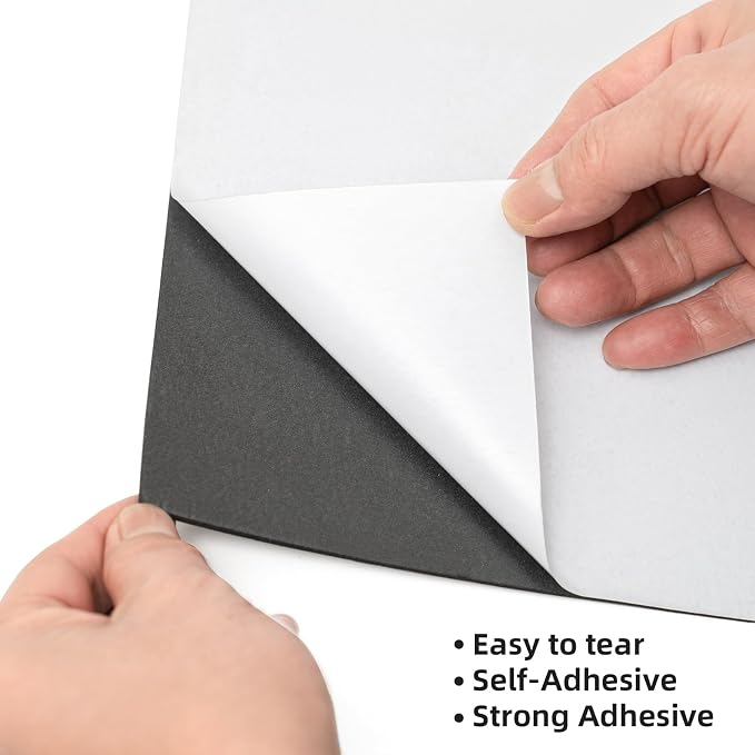 MEARCOOH Self Adhesive Foam Sheets Black, 1mm Sticky Eva Foam Paper 9x12 Inch - Image 3