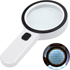 AIXPI Magnifying Glass with Light, Double-Layer Glass Lens Handheld Large by AIXPI