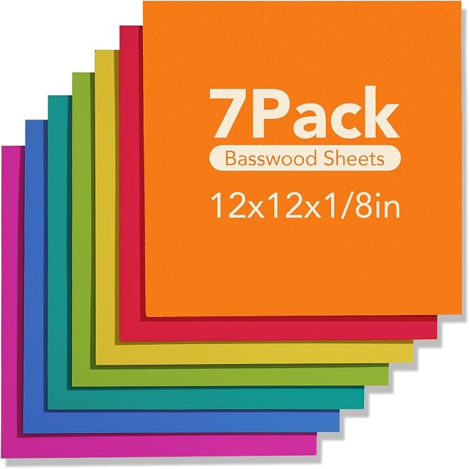 ROBOTIME 7-Pack Double-Sided Colored 1/8" Plywood Sheets by ROBOTIMEBuildingThingstoLife