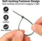 Green Zip Ties Assorted Sizes 400 Pack 4/6/8/12 Inch Cable Ties Plastic Wire - Image 2