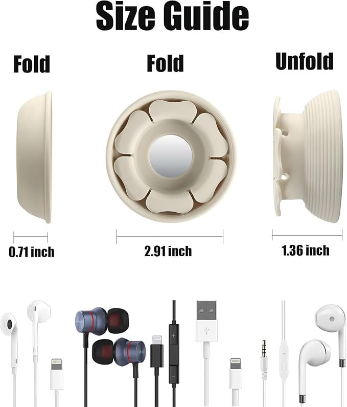 MAIRUI Wired Earbud Case Earphone Headphone Cord Organizer Earbuds Wrap Soft - Image 3