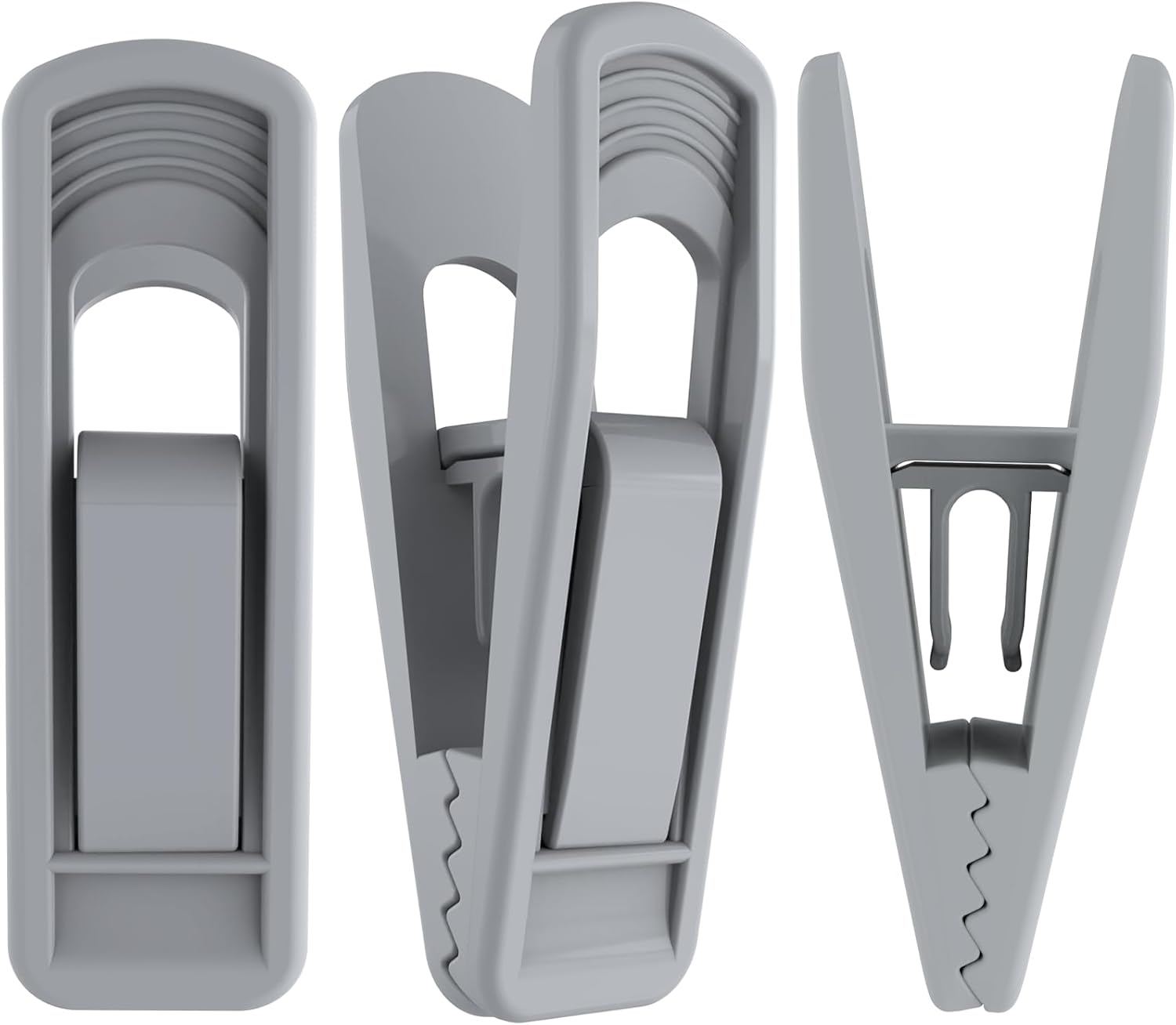 Hanger Clips for Velvet Hangers (Grey, 40 PCS), Non-Slip Plastic Clips Skirt Hanger Clips for Gray Flocking Hangers