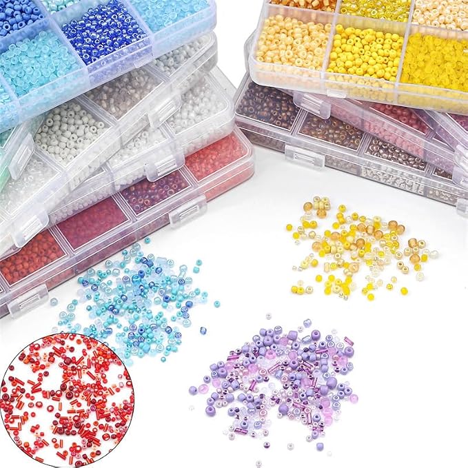 15 Color Glass Seed Tube Bugle Beads Bracelet Jewelry Making Kit, small - Image 4