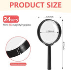 SenseYo 24 PCS Magnifying Glass 5X Mini Kids Magnifying Glass - Image 2