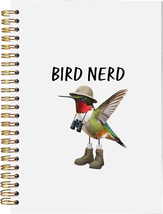 Funny Hummingbird Bird Birding Spiral Notebook, Hummingbird Gifts by bitkan