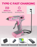WORKPRO Full Size Cordless Hot Melt Glue Gun - 12V Rechargeable Fast Preheating - Image 4