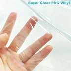 Clear Vinyl for Sewing, Transparent PVC Fabric Roll 15.7" x 48", 0.3mm - Image 5