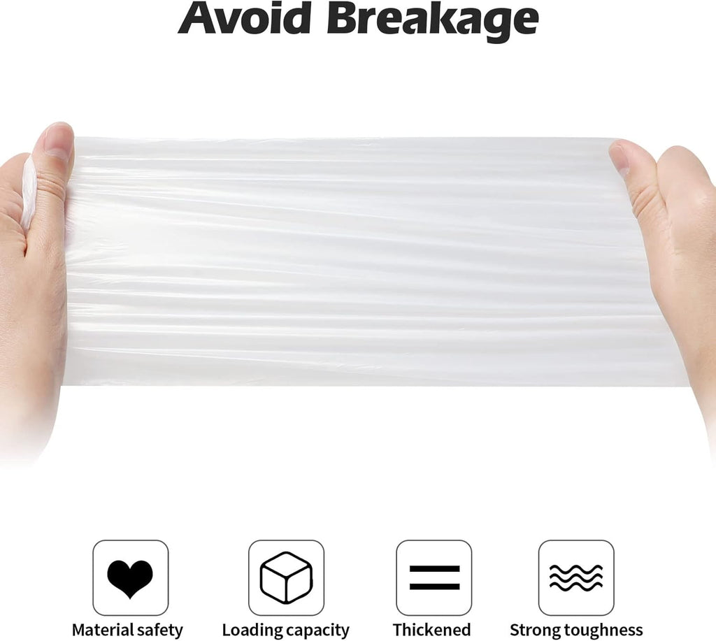 2-4 Gallon Portable Trash Bags,60 Counts Thicken portable Small Garbage Bags for Office, Kitchen,Bedroom Trash Can,Strong Trash Bags（White）