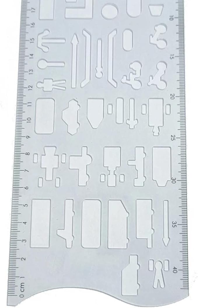 Geometric Drawing Ruler Accident Symbols Drawing Template Measuring - Image 3