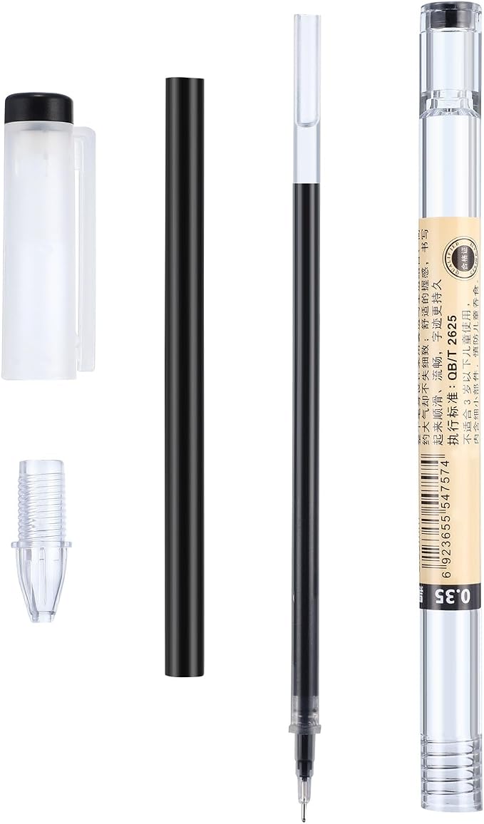 Chinco 24 Pieces 0.35 mm Black Gel Ink Pen Japanese Stationery Extra Fine - Image 6