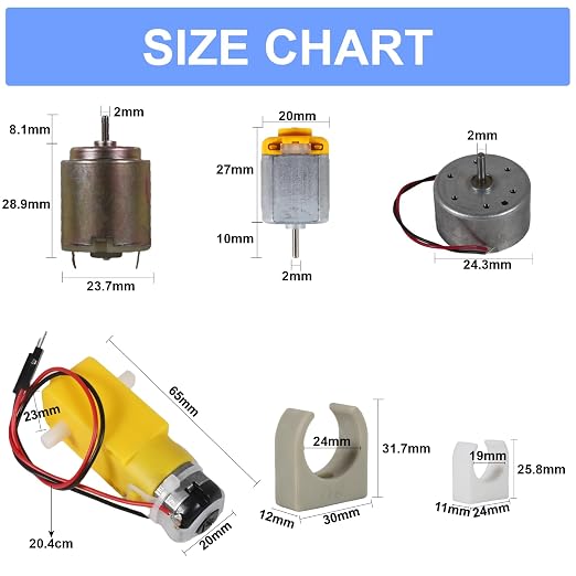 6 Sets DC Motors Kit Mini Electric Hobby Motor 3V-12V 25000RPM - Image 6
