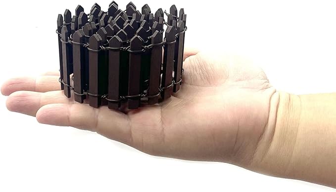 35 Inches Mini Fairy Garden Fence DIY Small Wood Decorative Picket Fence Micro - Image 2