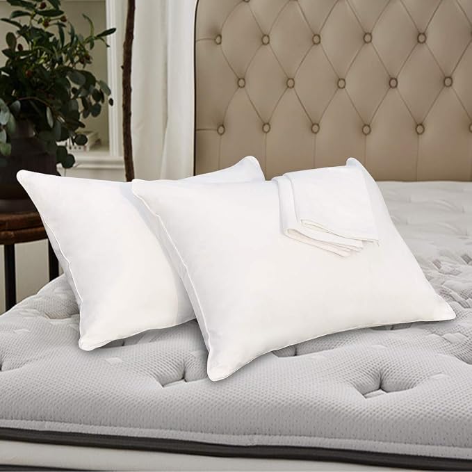 Pillow Protectors with Zipper Queen Size-100% Cotton Pillowcases - Image 7