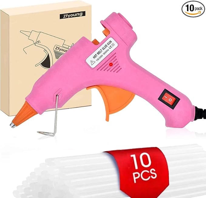 Mini Hot Glue Gun 10pcs Glue Stick Hot Glue Gun Set by ZFYOUNG