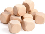Blank Wooden Dice 2 inch 20PCS Unfinished Square Blocks 50mm Small Wood Cubes - Image 6