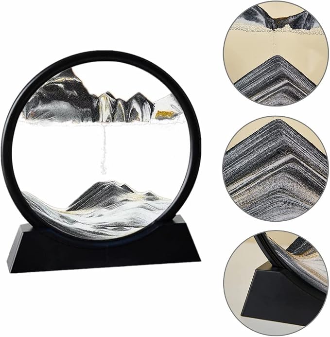 Arthink Moving Sand Art Picture in Motion Round Glass 3D Deep Sea Landscape - Image 3