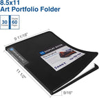 Sooez 30-Pocket Binder with Plastic Sleeves 8.5x11, Heavy Duty Art Portfolio - Image 2