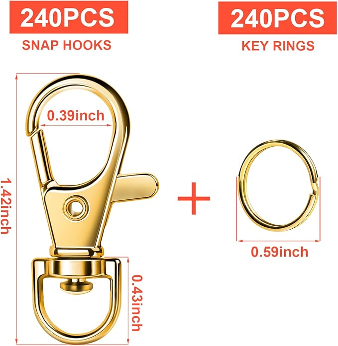 LEOBRO 480PCS Lobster Claw Clasps and Key Rings, Jewelry Making, Art Crafts - Image 2