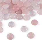 FASHEWELRY 50Pcs Natural Rose Quartz Cabochons Flat Back Gemstone Cabochons - Image 7