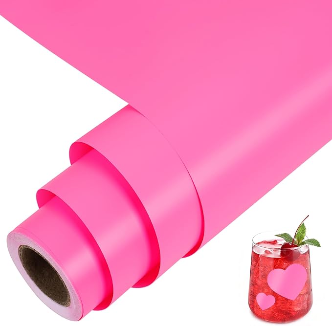 TORC Pink Permanent Vinyl 12" x 14 FT Matte Pink Adhesive Vinyl Roll Compatible by TORC