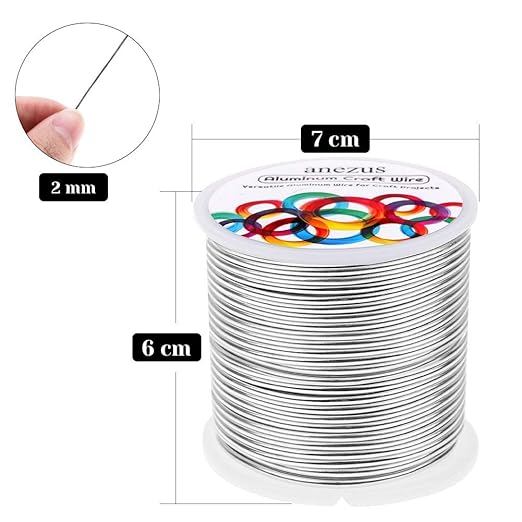 Anezus 12 Gauge Aluminum Wire 100 Feet - 2mm Metal Armature Bendable Sculpting - Image 2