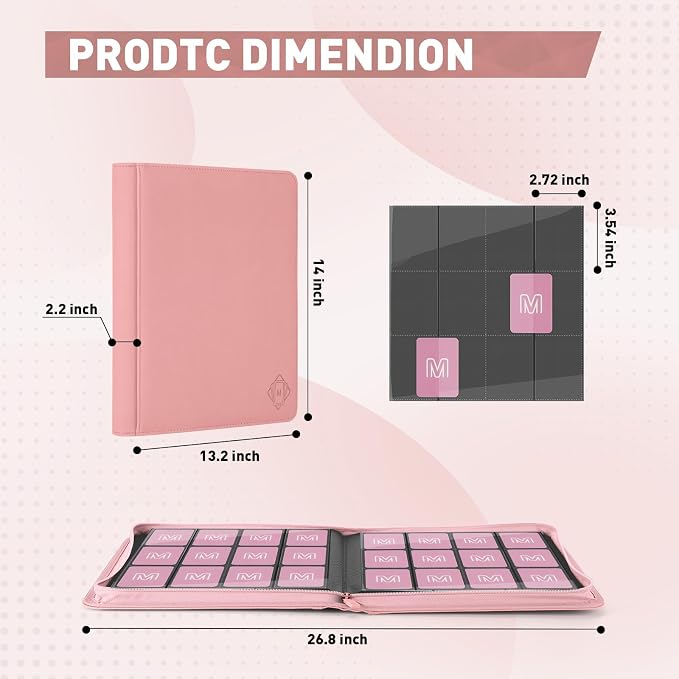 Premium Card Binder 12 Pocket for 720 Pockets Trading Card Binder, PU Zipper - Image 5