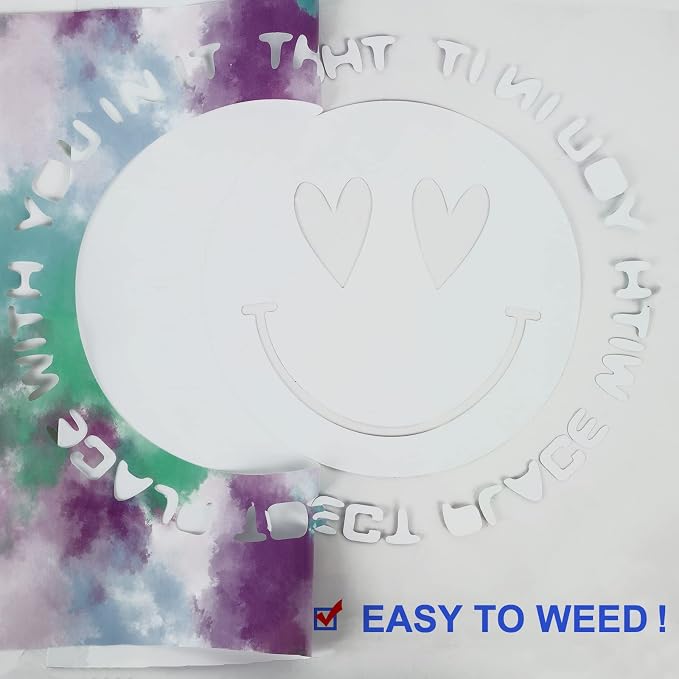 FUNKAKA Tie Dye HTV Heat Transfer Vinyl Bundle, 10 Sheets HTV Vinyl - Image 4