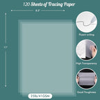 120 Sheets 8.5”x 11” Tracing Paper, Loose Translucent Vellum Trace Paper | - Image 2